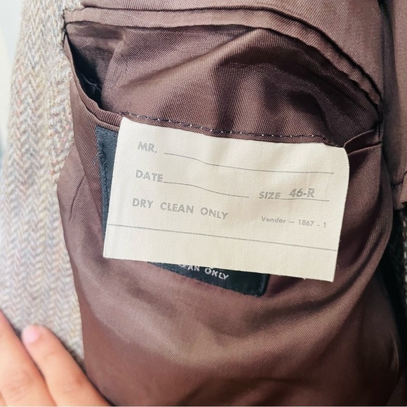 Stafford modern brown wool blazer jacket 46R double button business casual - Picture 12 of 14